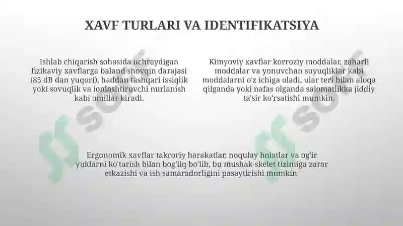 Xavfsizlik qoidalari va xavflarni aniqlash 4