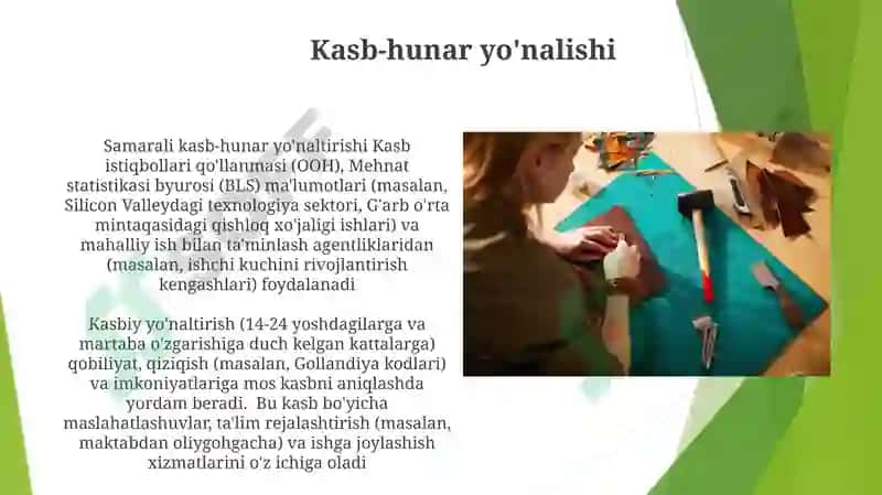 Kasbga yoʻnaltirishning tarbiyaviy yoʻnalishi 4