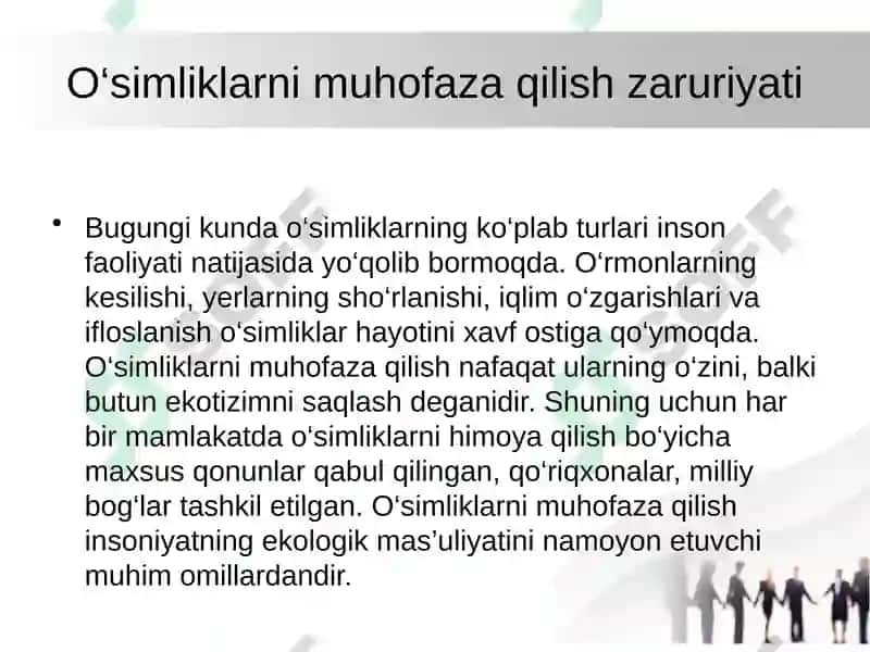 O‘simliklar dunyosini muhofaza qilish 4