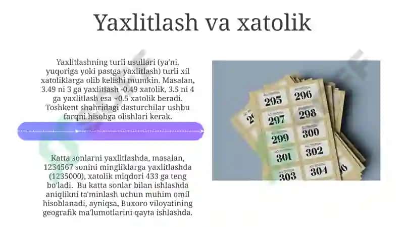 Sonlarni yaxlidlash 4