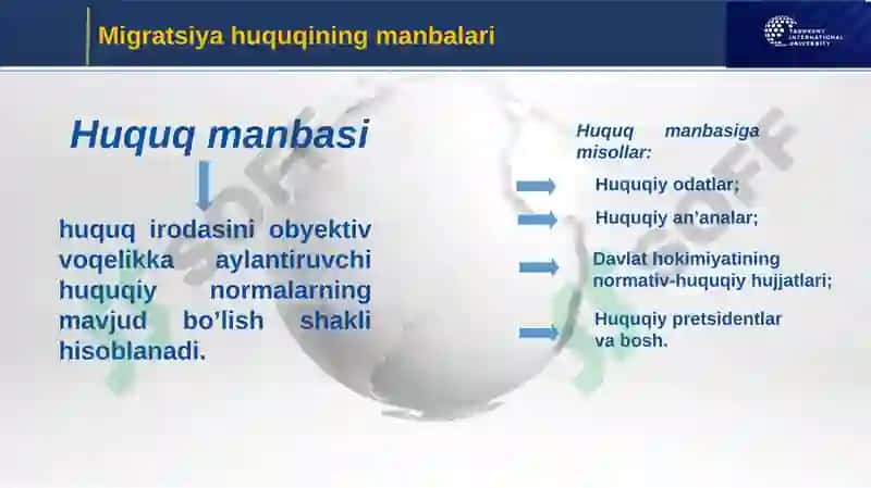Xalqaro migratsiya huquqi fani 4