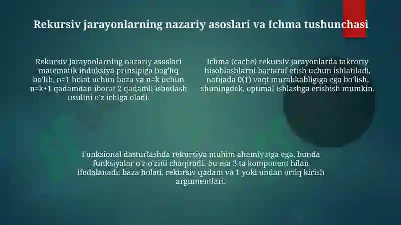 Ichma joylashgan rekursiv jarayonlar 4