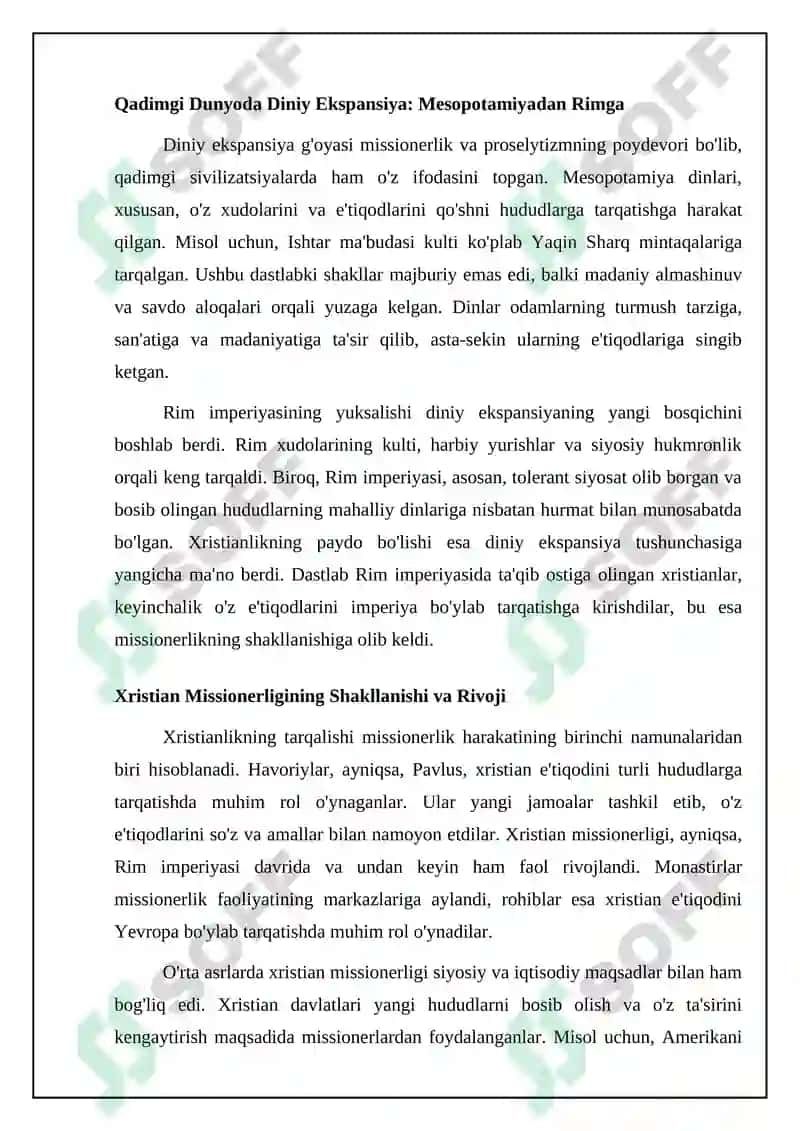 Missionerlik va proselytizmning tarixiy ildizlari 4