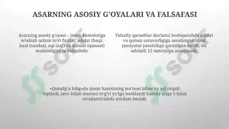 Qutadgʻu Bilig asariga tahlil 4