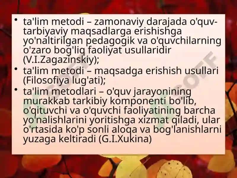 Ta’lim Metodlari va Vositalari 4