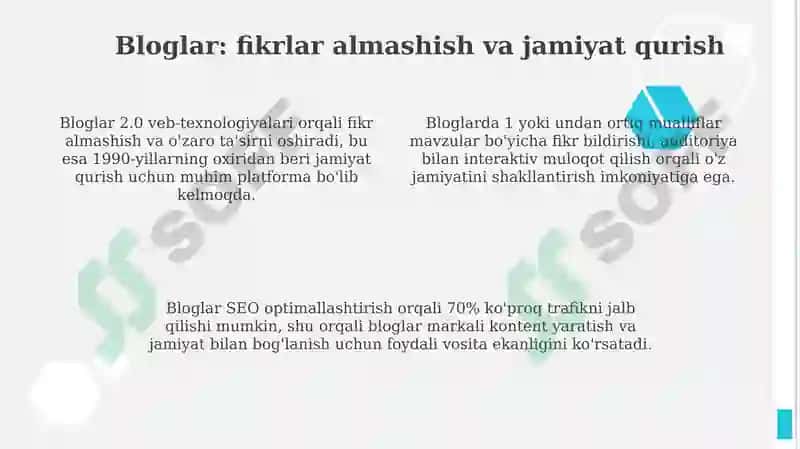 Internetdagi kommunikativ oʻzaro ta’sirning asosiy turlari (Bloglar. Tvitlar) 4