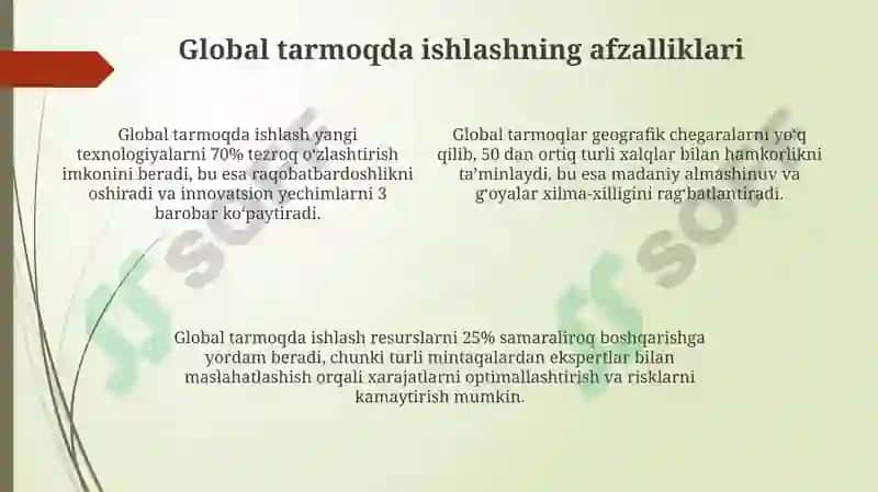 Global tarmoqda ishlash taklifi 4