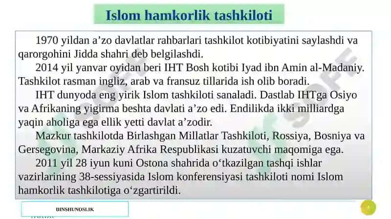 Xalqaro diniy tashkilotlar faoliyatining tarixi 4