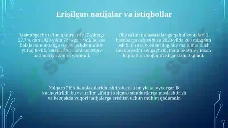 O'zbekiston Respublikasi ta'lim sohasidagi islohotlar 4