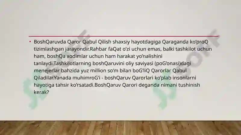 Boshqaruv metodlari va qarorlari 4