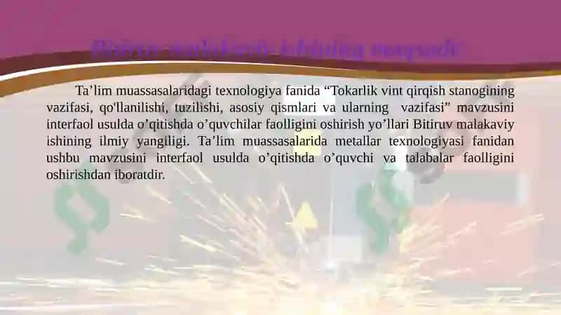 Tokarlik vint qirqish stanogining vazifasi 4