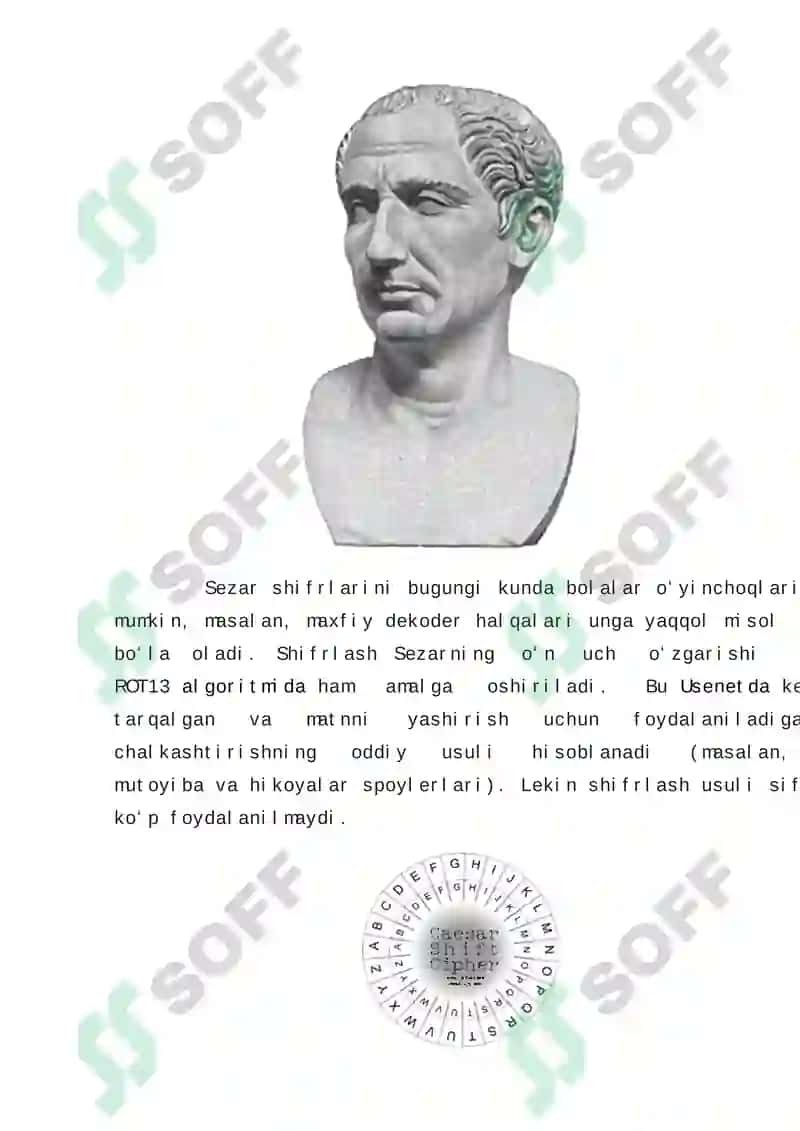 KRIPTOGRAFIK HIMOYALASH ALGORITMLARI. SEZAR USULI 4
