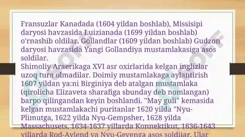 XVII asr o`rtalari va XIX asrlarda AQSH 4
