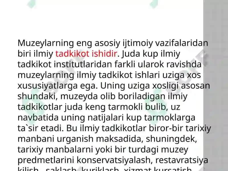 Muzeylarningilmiy-tadqiqotchilikfaoliyati 4