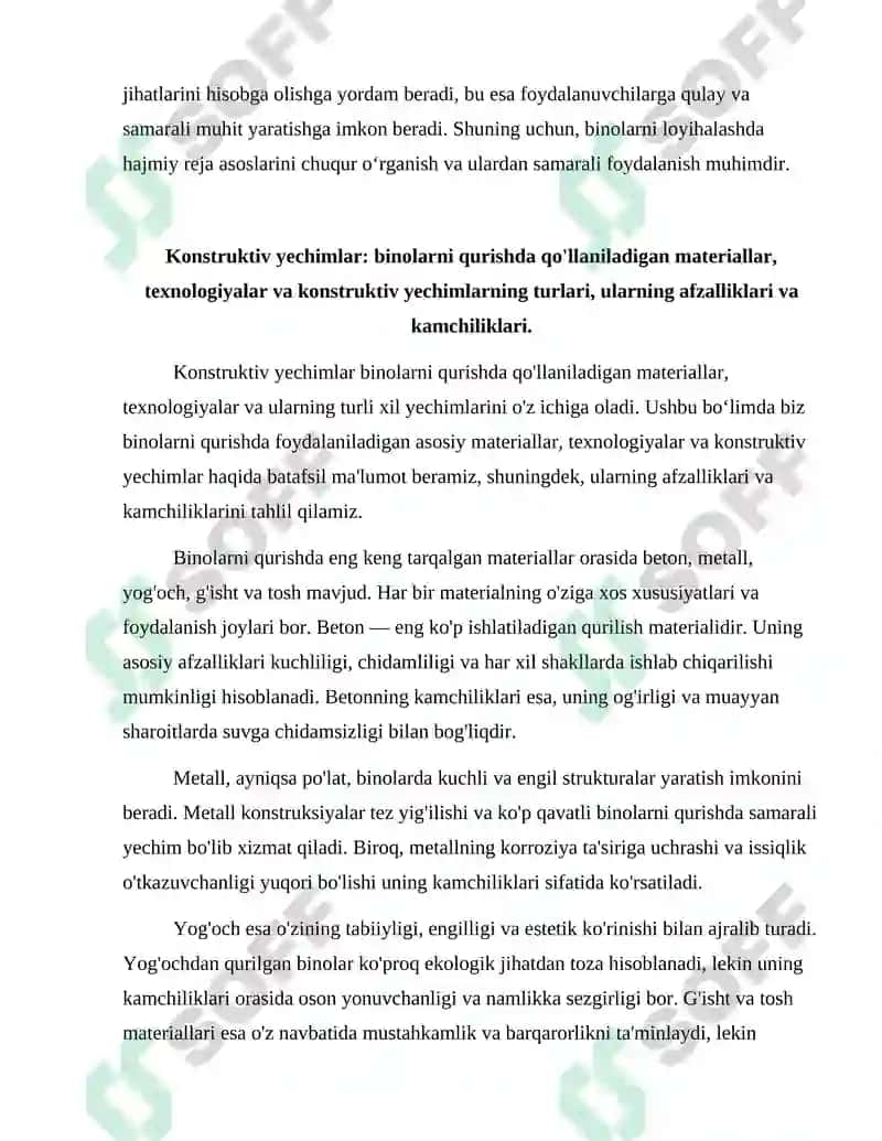 Binolarning Hajmiy-Rejaviy va Konstruktiv Yechimlari 4