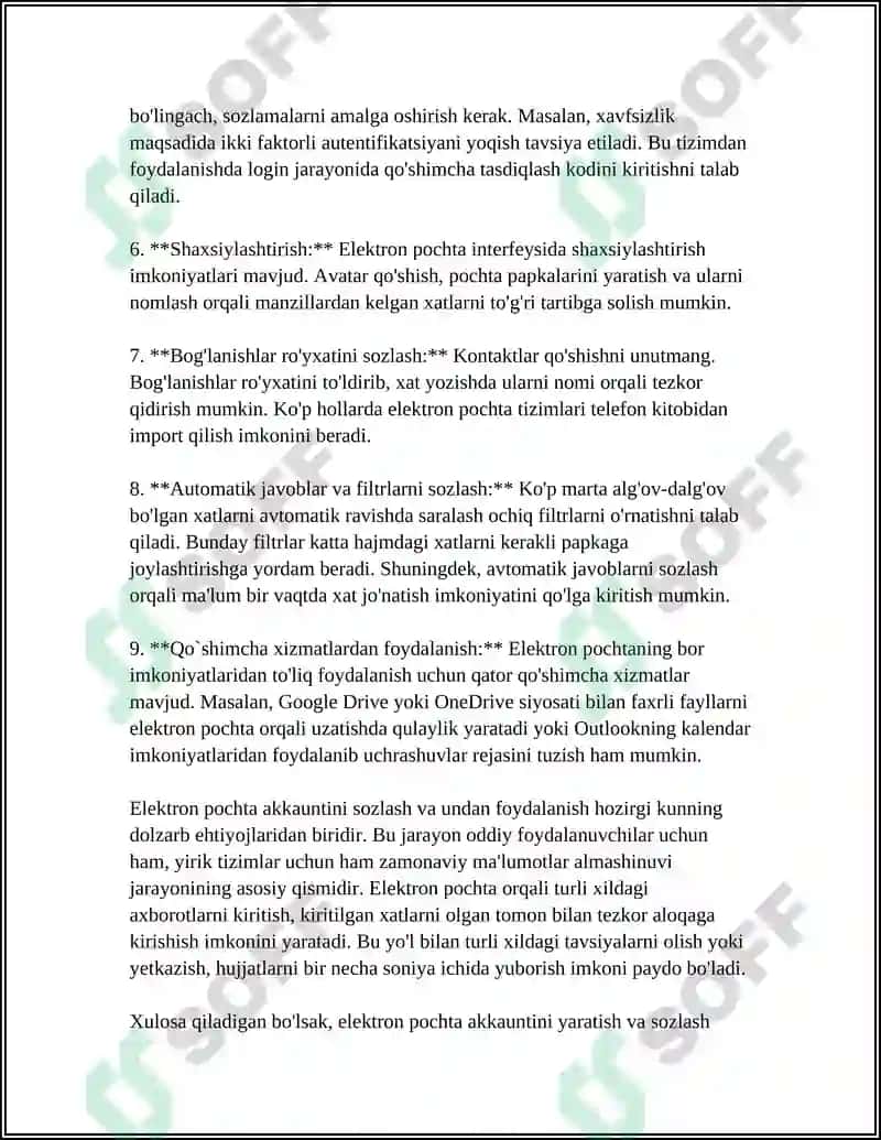Elektron Pochta Orqali Turli Axborotlarni Jo'natish va Qabul Qilib Olish 4