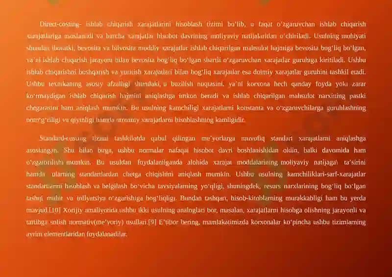 Xarajatlarni hisobga olishtirish tizimi 4