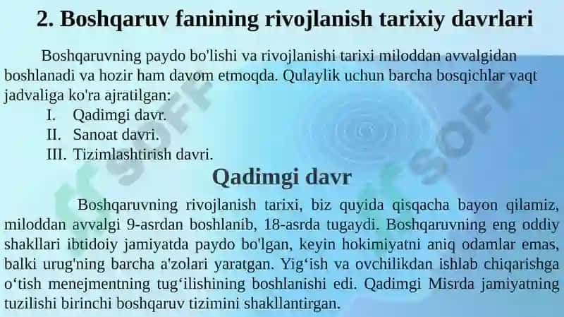 Boshqaruvfanining rivojlanishi tarixiy davrlari 4