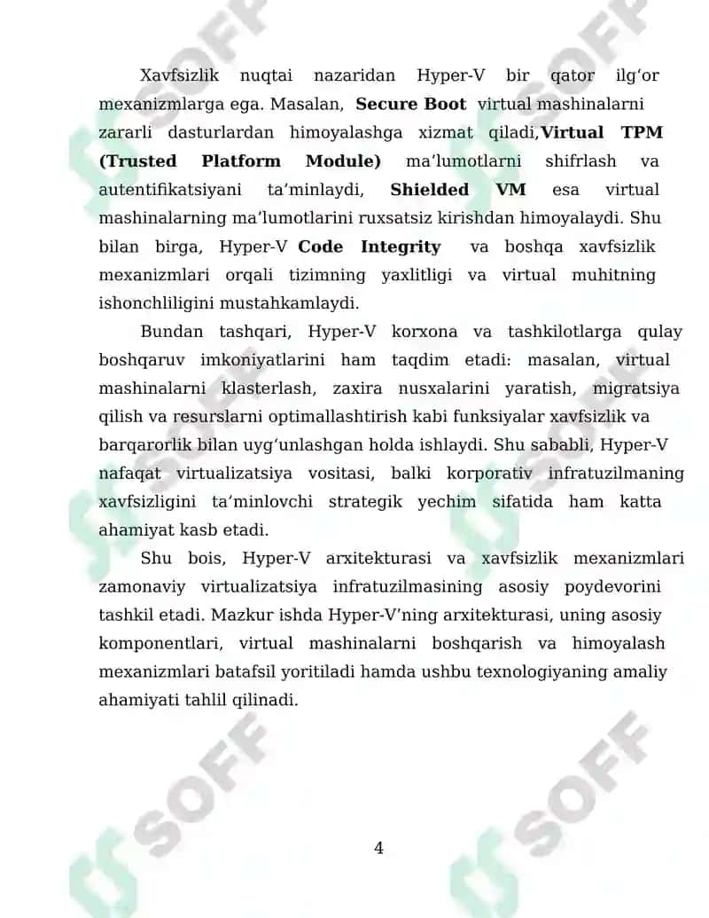 Hyper-V arxitekturasi va himoya mexanizmlari 4