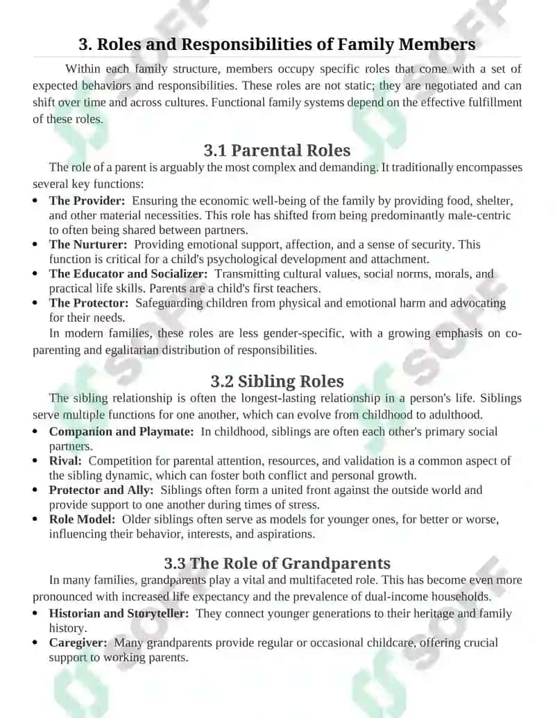 Sociology of the Family Course 4