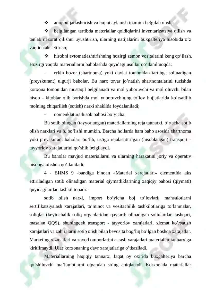 MATERIALLARNI HISOBGA OLISH 4