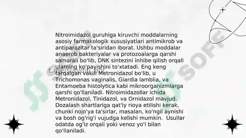 Neytroimidazol xossalari va qoʻllanishi 4