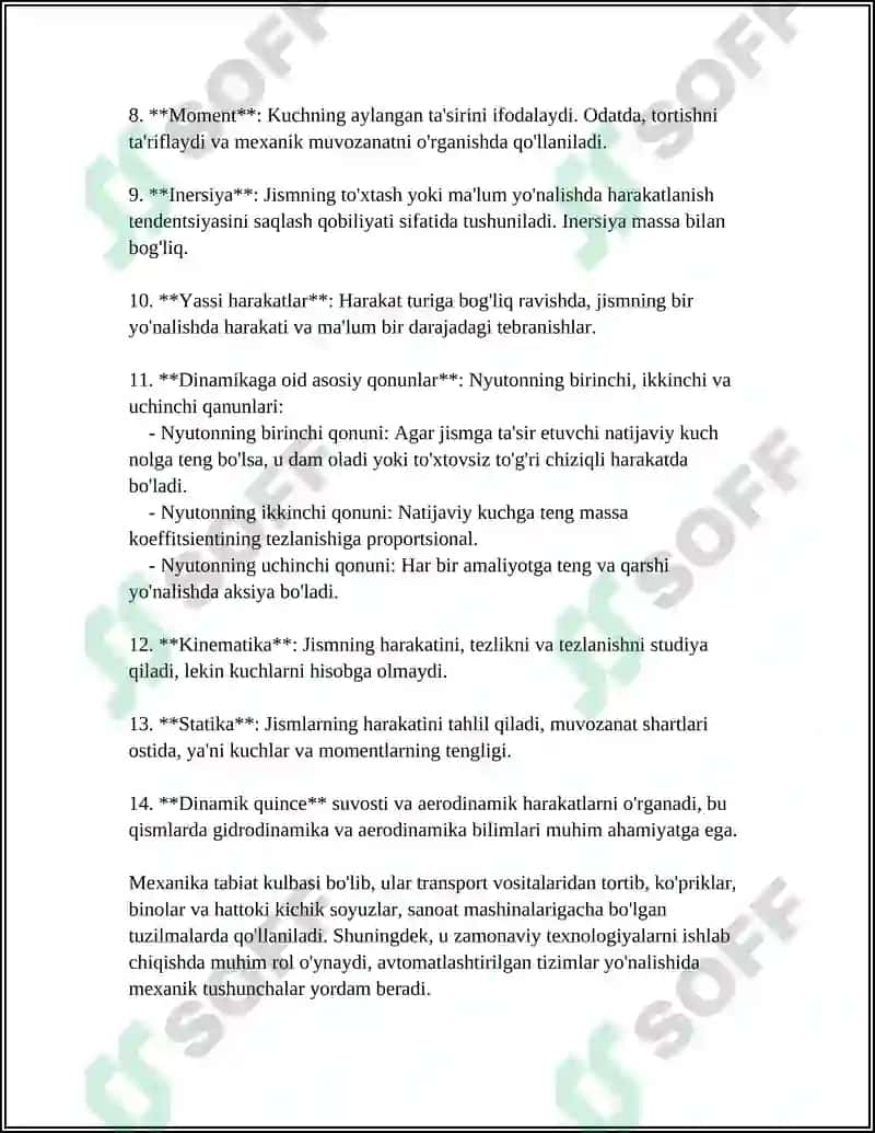 Mexanikaning asosiy tushunchalari 4