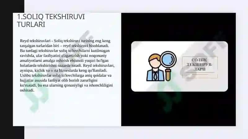 Soliq tekshiruvi turlari va ularni tashkil qilish 4