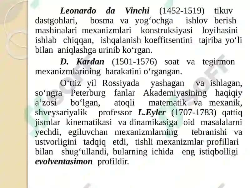 MEXANIZM VA MASHINALAR NAZARIYASI 4