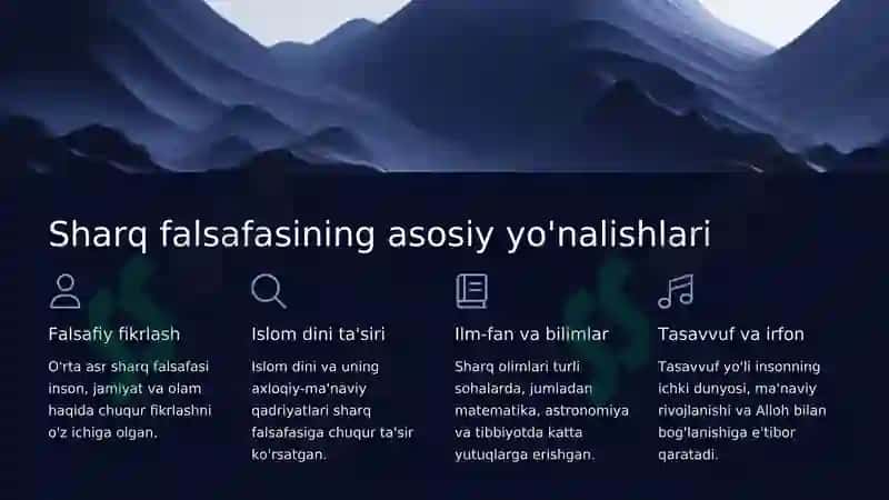 Oʻrta asr sharq falsafasi va uygʻonish davri xususiyatlari 4