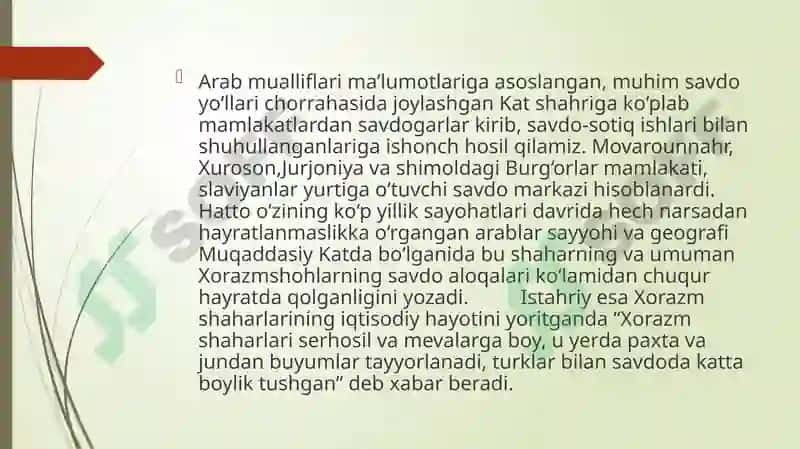 Xorazmning o'rta asr shaharlari 4