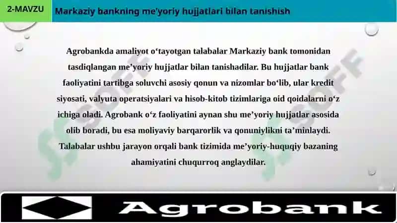 Malakaviy Amaliyot Hisoboti agro bank 4