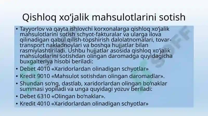 Qishloq xo‘jalik korxonalarida buxgalteriya hisobini 4