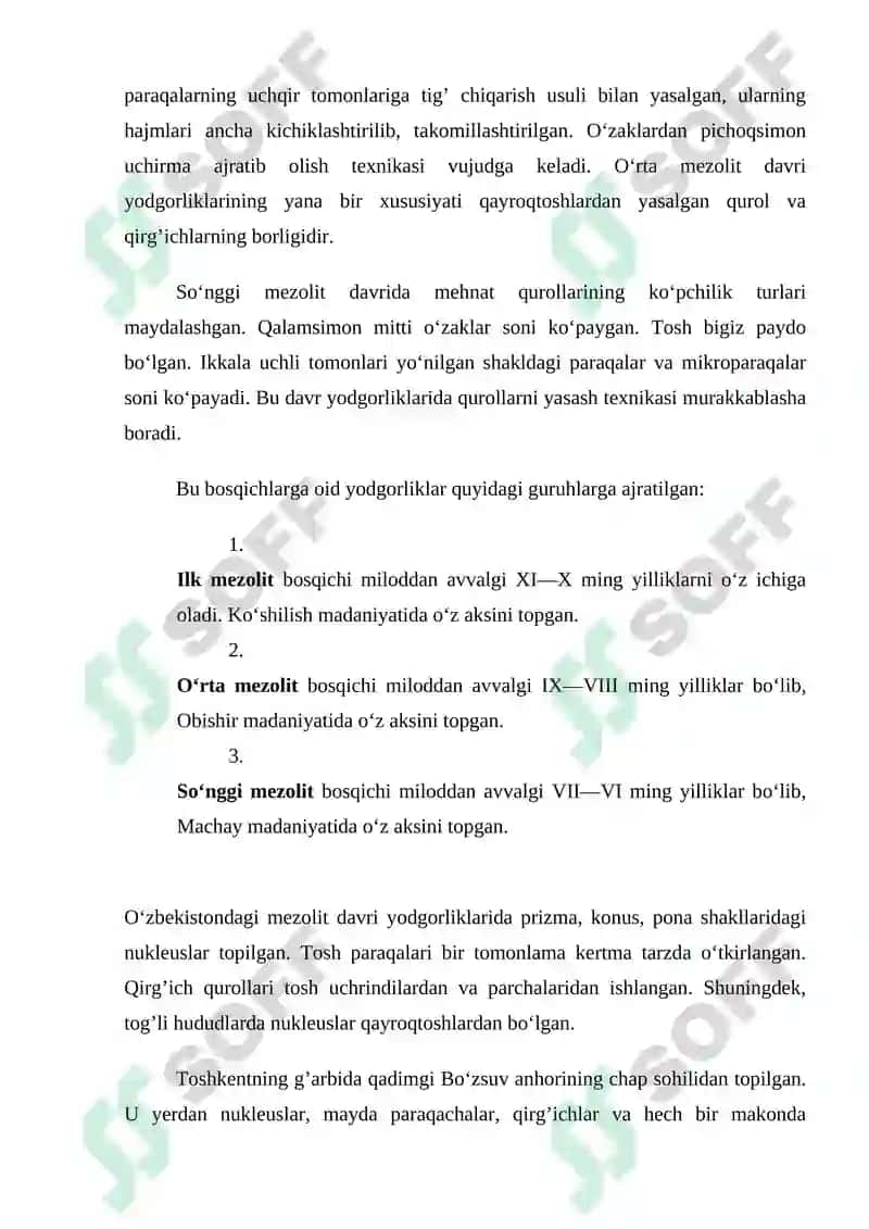 Mezolit davri o’rganish tarixi 4