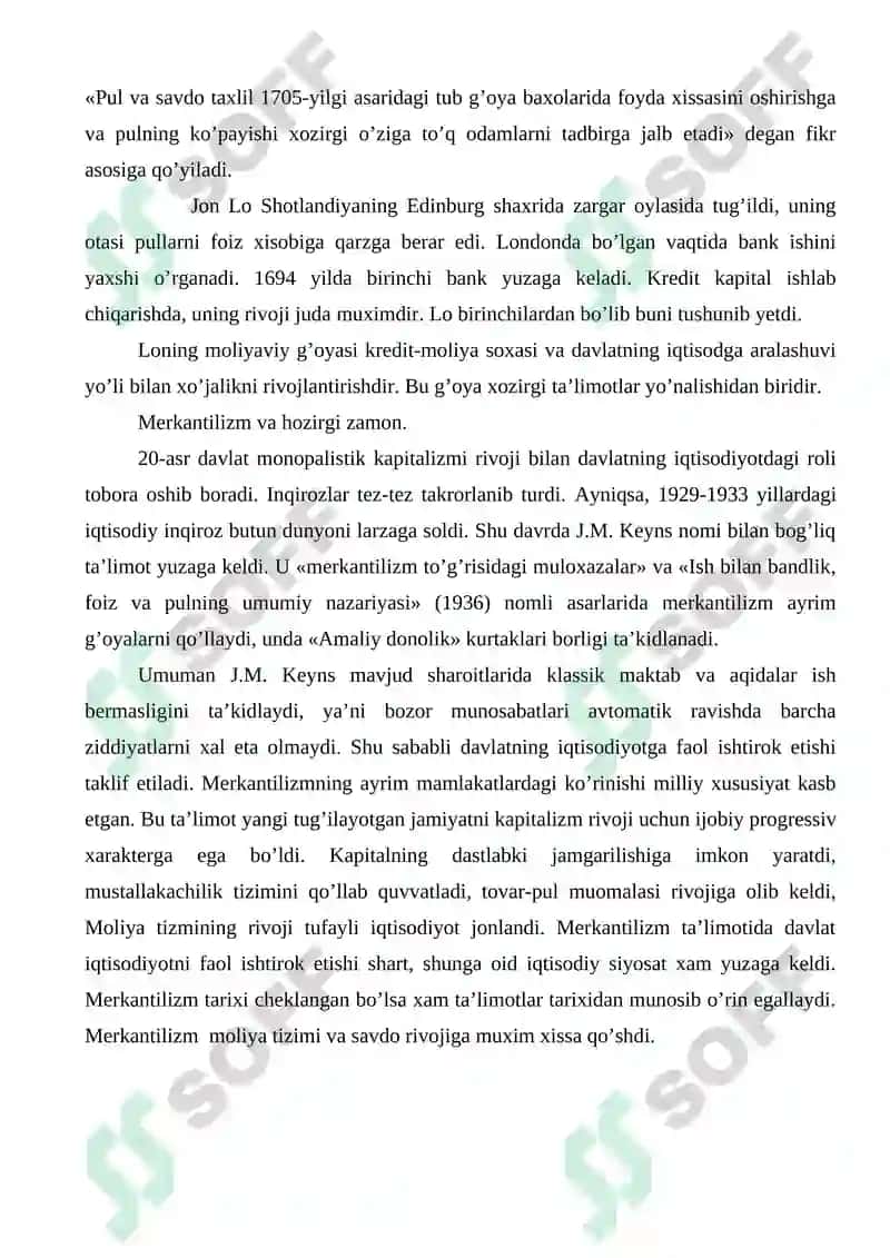 Mеrkantilizm va klassik iqtisodiy maktab 4