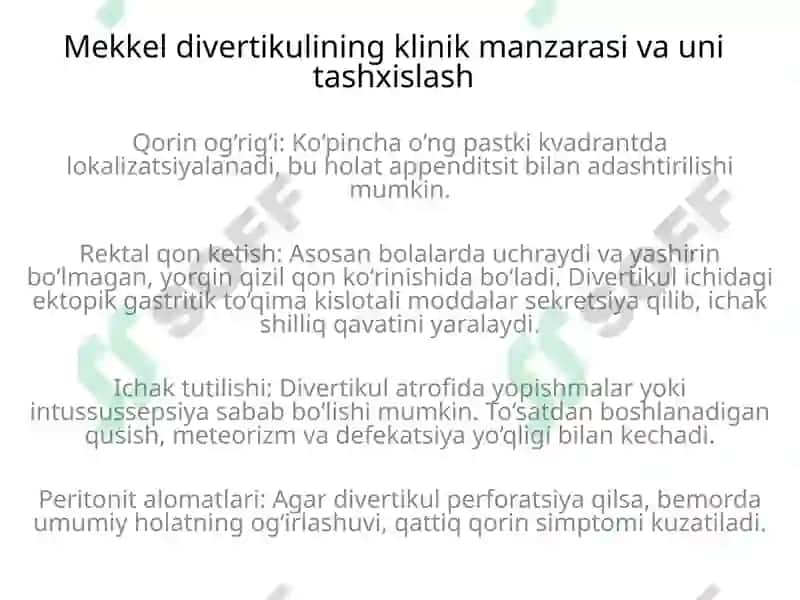 Mekkel divertikulini olib tashlash 4