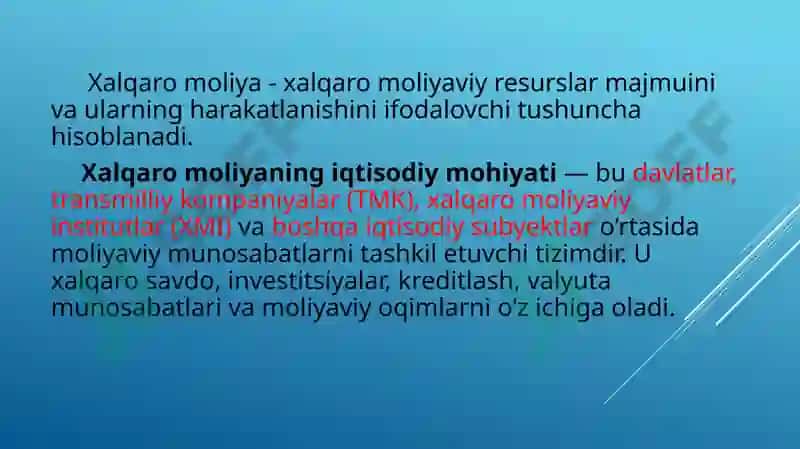 Xalqaro moliyaning iqtisodiy mohiyati 4
