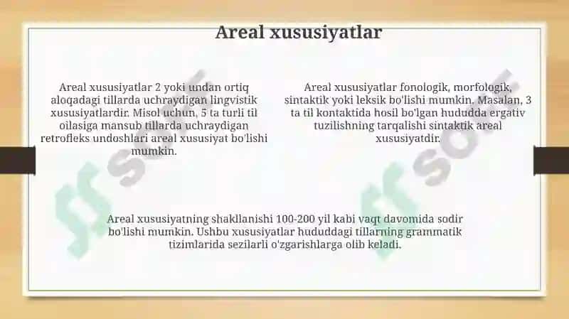 Areal lingvistikaning o'rganish obyektlari 4