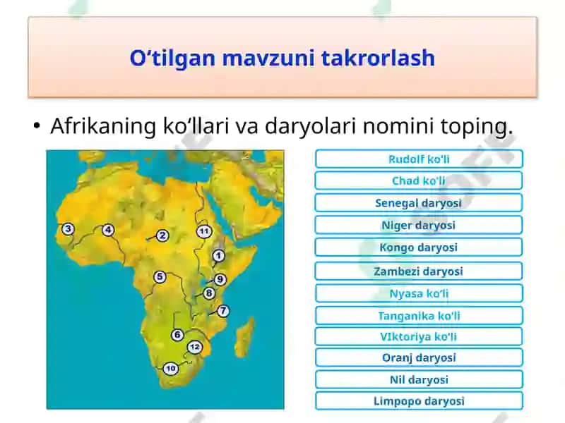 O‘tilgan mavzuni takrorlash 4