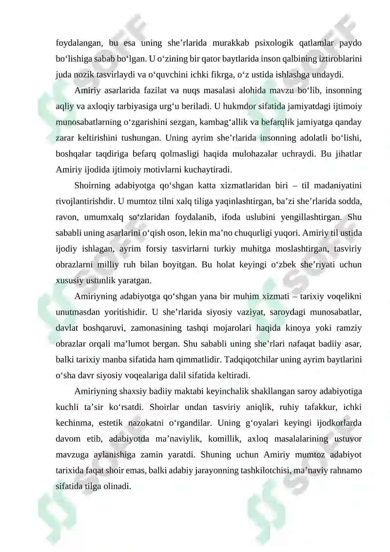 AMIRIYNING ADABIYOTGA QOʻSHGAN HISSASI. 4