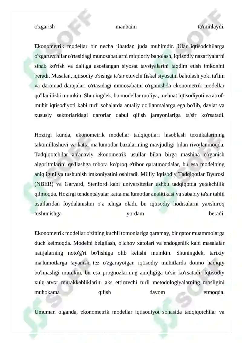 EKONOMETRIK MODELLAR 4