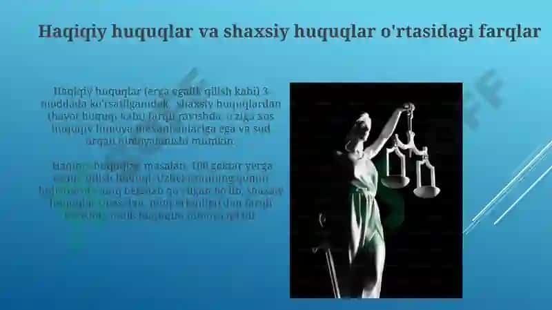 Mulk huquqi va ashyoviy huquqlar 4