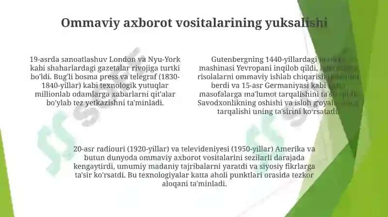 Aloqa vositalarining kashf etilishi 4