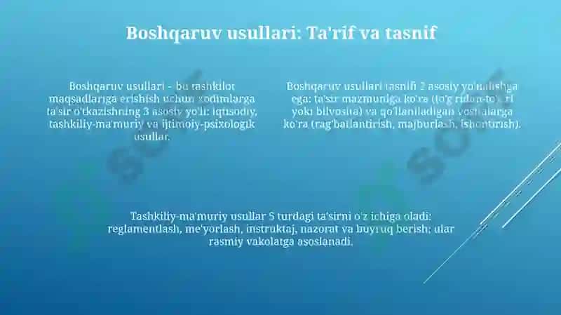 Boshqaruv Usullari 4