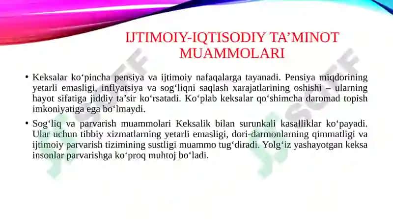 Keksalik ijtimoiy muammo sifatida. 4