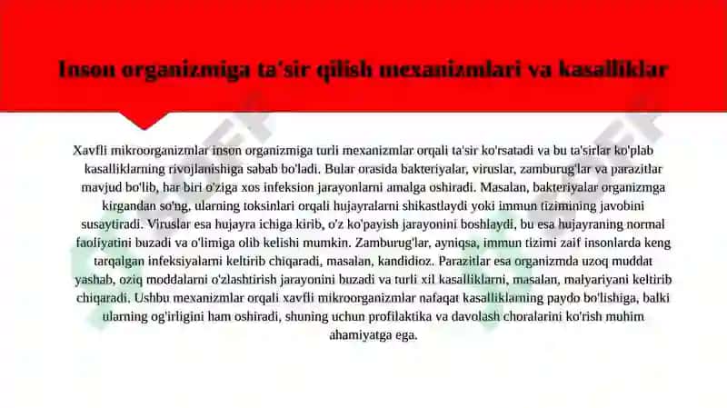 Xavfli mikroorganizmlarning turlari va ularning xususiyatlari 4