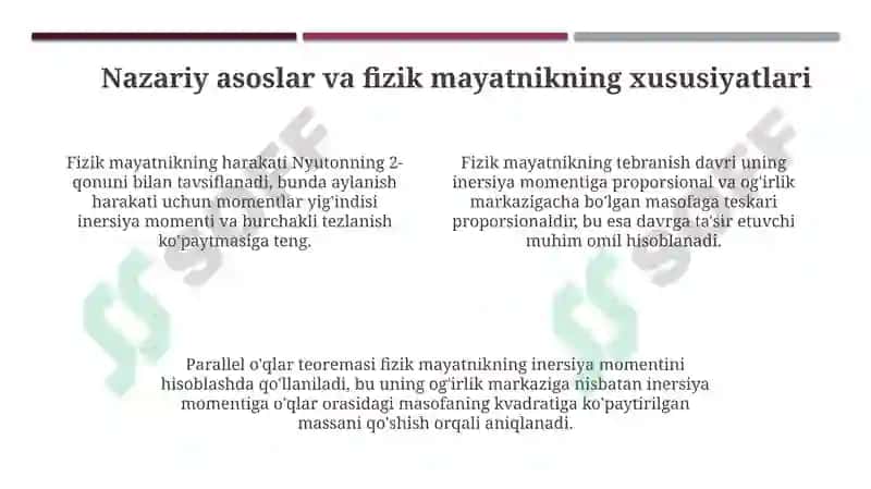 Prujinali mayatnikni tebranish qonunlarini oʻrganish 4