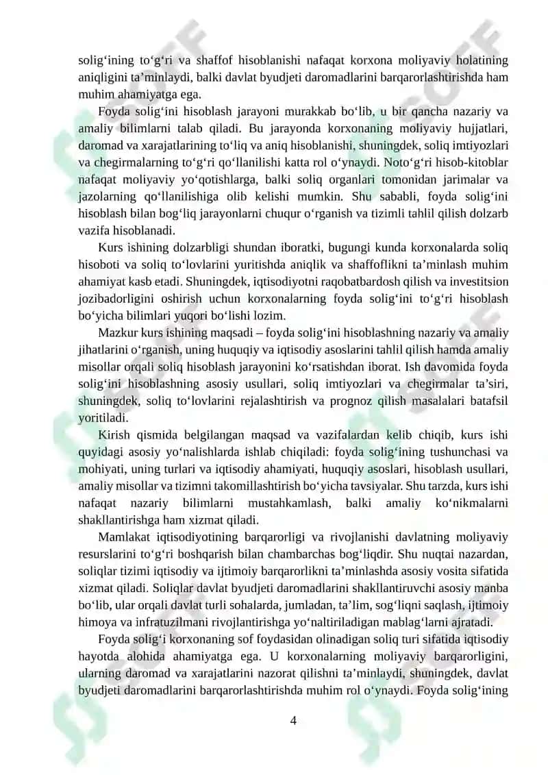 FOYDA SOLIG'INI HISOBLASH 4