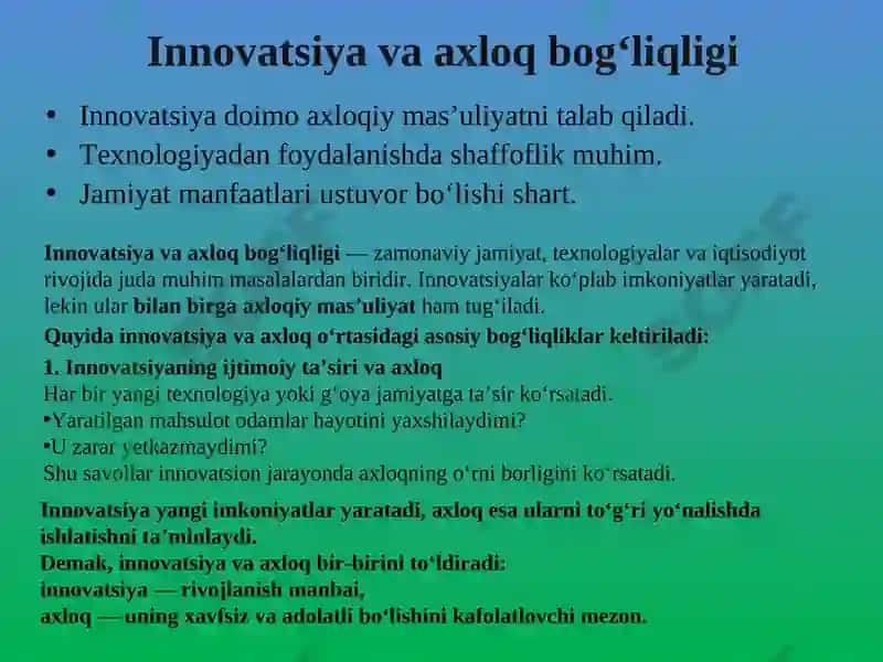 Ijtimoiy sohadagi innovatsiyalar 4