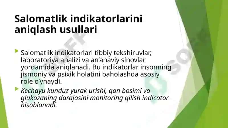 Salomatlikni baxolash monitoringi 4